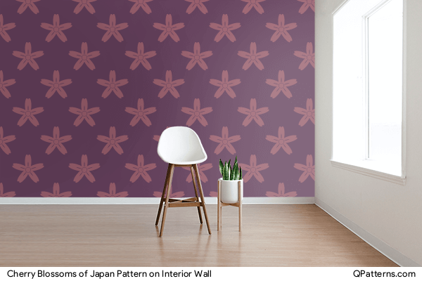 Cherry Blossoms of Japan Pattern on interior-wall