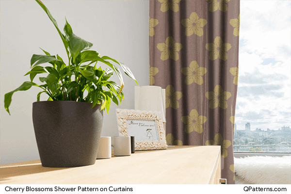 Cherry Blossoms Shower Pattern on curtains