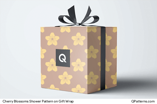 Cherry Blossoms Shower Pattern on gift-wrap