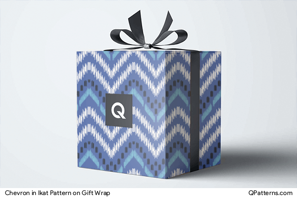 Chevron in Ikat Pattern on gift-wrap