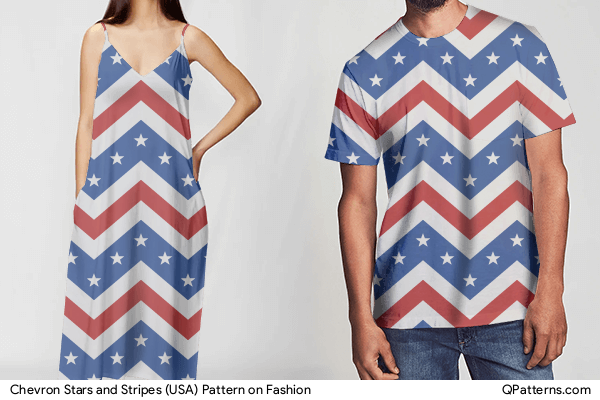 Chevron Stars and Stripes (USA) Pattern on fashion