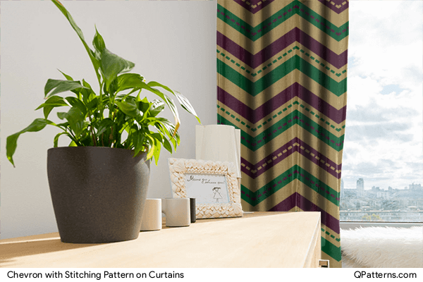 Chevron with Stitching Pattern on curtains