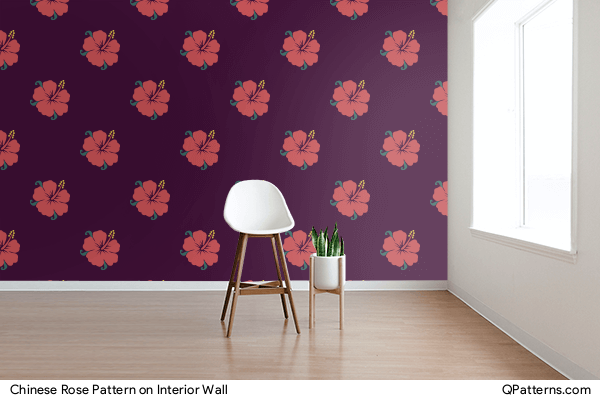 Chinese Rose Pattern on interior-wall