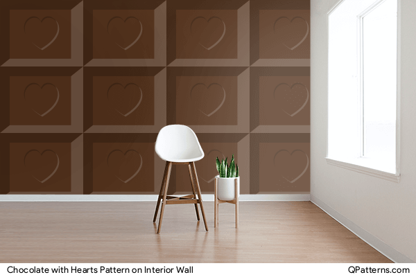 Chocolate with Hearts Pattern on interior-wall