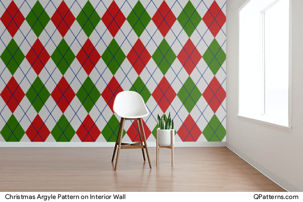 Christmas Argyle Pattern on interior-wall