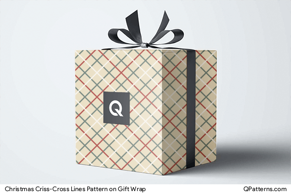 Christmas Criss-Cross Lines Pattern on gift-wrap