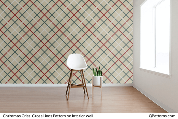 Christmas Criss-Cross Lines Pattern on interior-wall