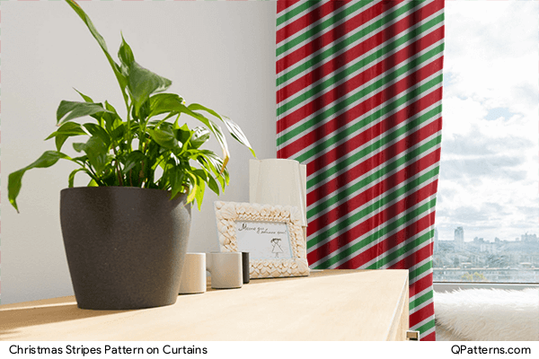 Christmas Stripes Pattern on curtains