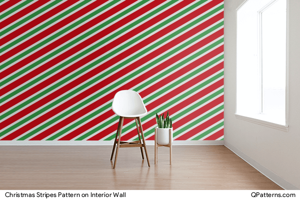 Christmas Stripes Pattern on interior-wall