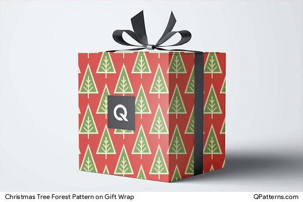 Christmas Tree Forest Pattern on gift-wrap