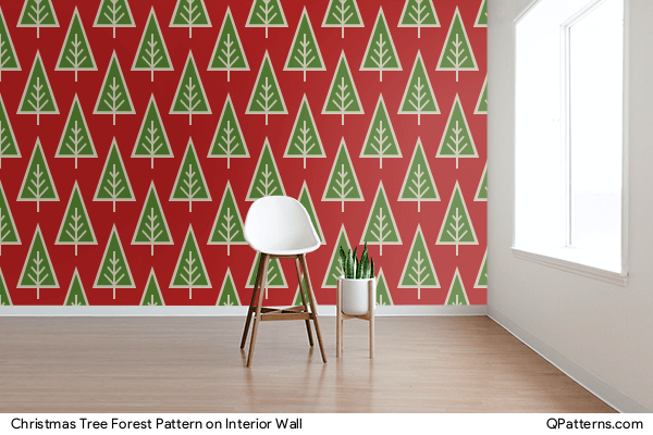 Christmas Tree Forest Pattern on interior-wall