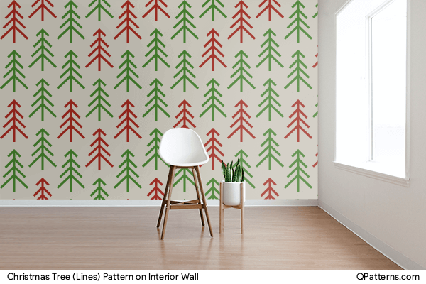 Christmas Tree (Lines) Pattern on interior-wall