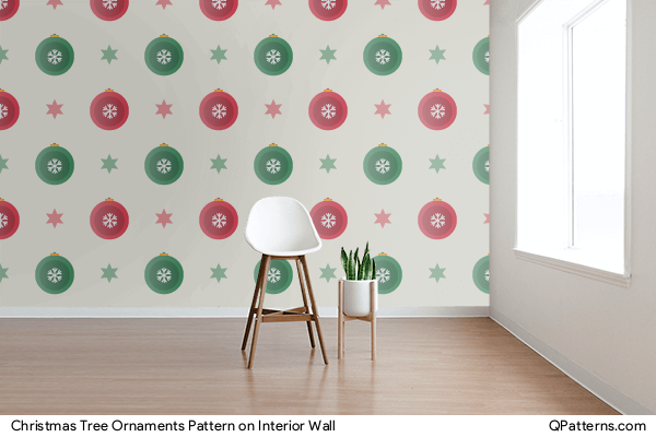 Christmas Tree Ornaments Pattern on interior-wall