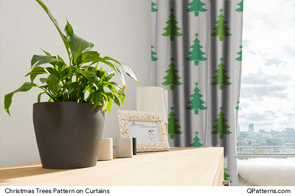 Christmas Trees Pattern on curtains