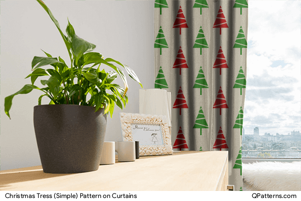 Christmas Tress (Simple) Pattern on curtains