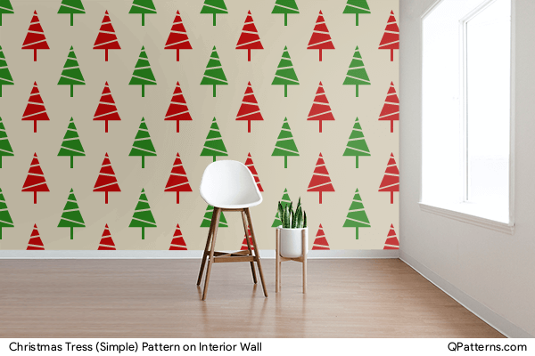 Christmas Tress (Simple) Pattern on interior-wall