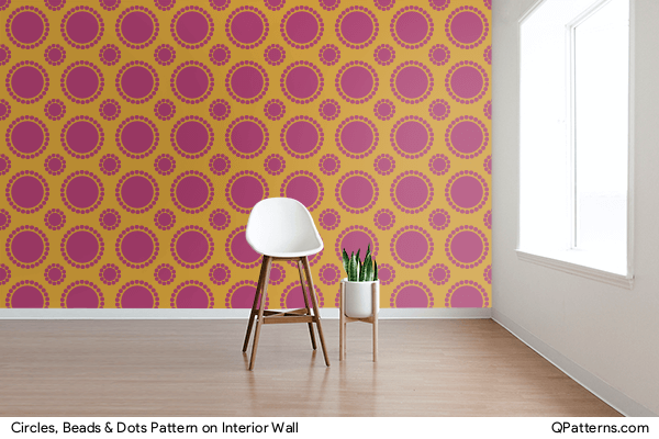Circles, Beads & Dots Pattern on interior-wall
