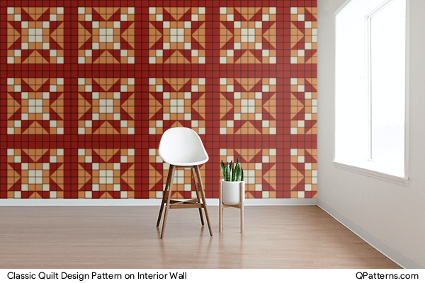 Classic Quilt Design Pattern on interior-wall