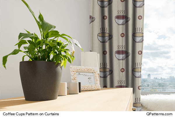 Coffee Cups Pattern on curtains