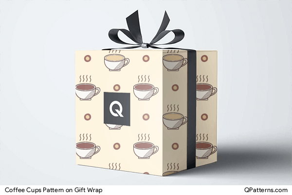 Coffee Cups Pattern on gift-wrap