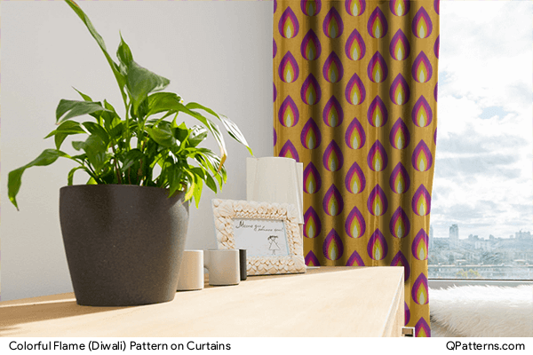 Colorful Flame (Diwali) Pattern on curtains