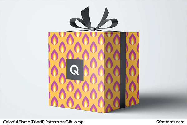 Colorful Flame (Diwali) Pattern on gift-wrap