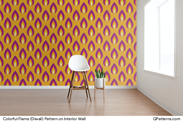 Colorful Flame (Diwali) Pattern on interior-wall