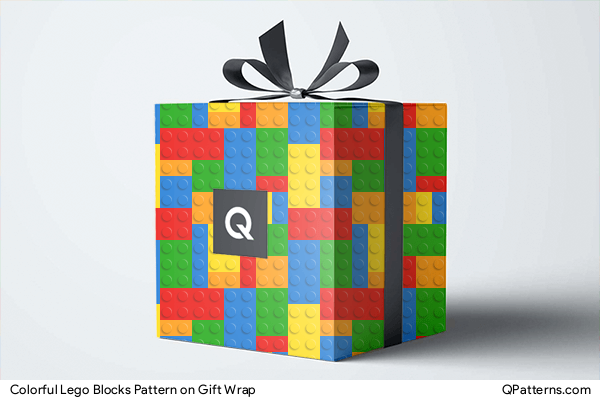 Colorful Lego Blocks Pattern on gift-wrap