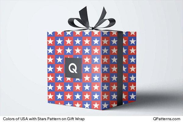 Colors of USA with Stars Pattern on gift-wrap