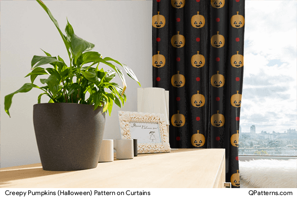 Creepy Pumpkins (Halloween) Pattern on curtains