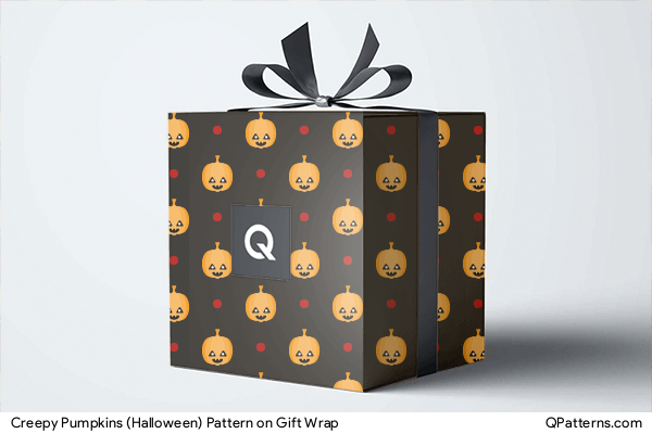 Creepy Pumpkins (Halloween) Pattern on gift-wrap