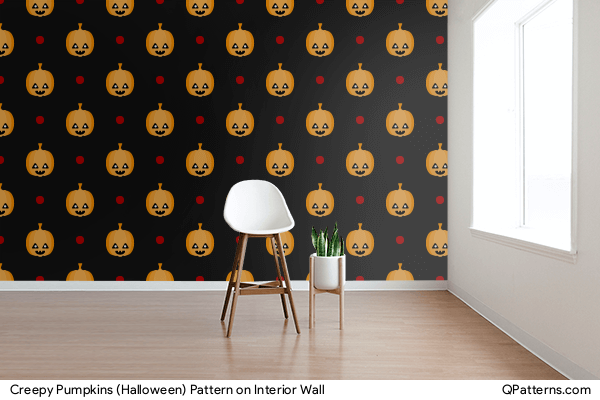 Creepy Pumpkins (Halloween) Pattern on interior-wall