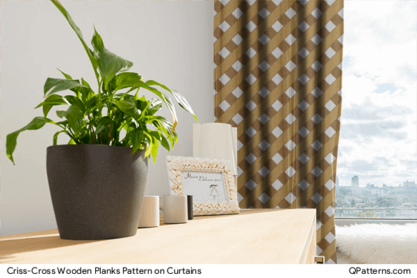 Criss-Cross Wooden Planks Pattern on curtains