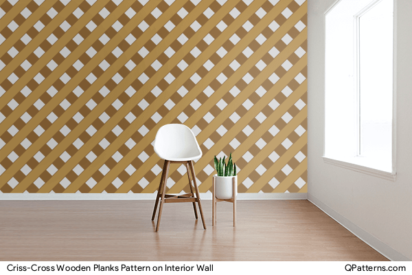 Criss-Cross Wooden Planks Pattern on interior-wall