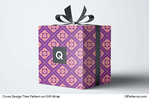 Cross Design Tiles Pattern on gift-wrap