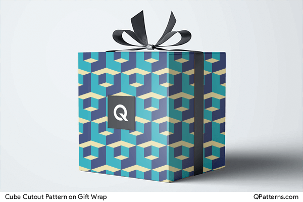 Cube Cutout Pattern on gift-wrap