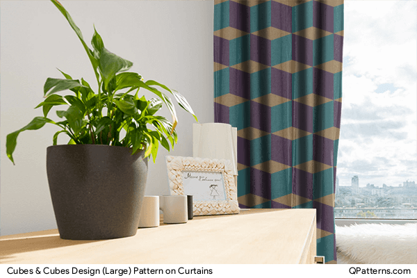 Cubes & Cubes Design (Large) Pattern on curtains