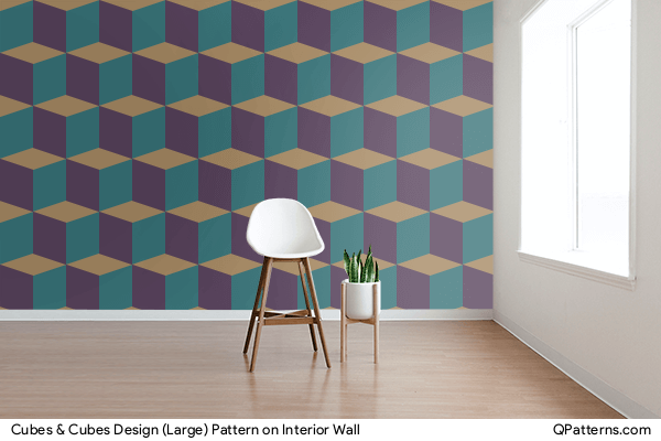 Cubes & Cubes Design (Large) Pattern on interior-wall