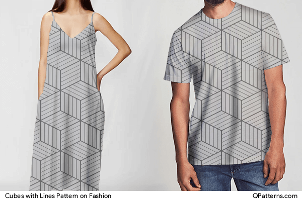 Cubes with Lines Pattern on fashion