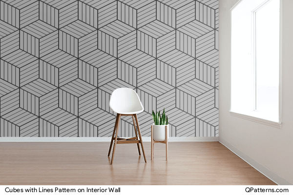Cubes with Lines Pattern on interior-wall
