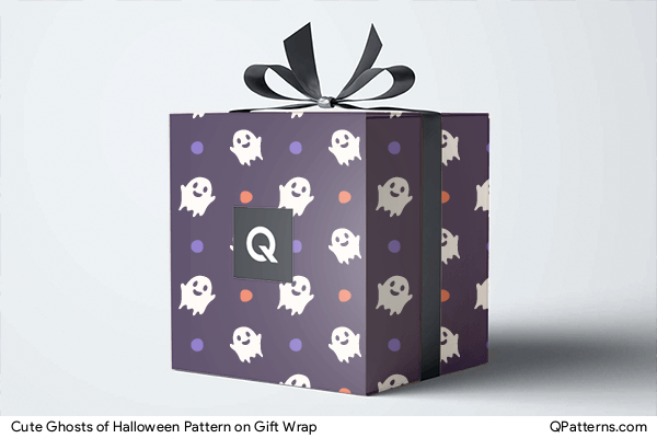 Cute Ghosts of Halloween Pattern on gift-wrap