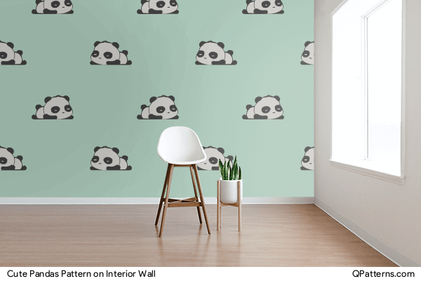 Cute Pandas Pattern on interior-wall