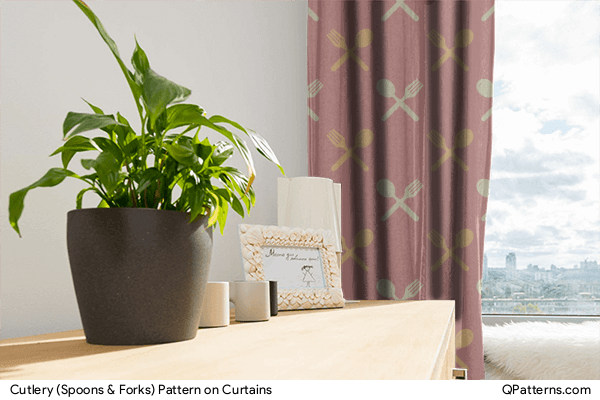 Cutlery (Spoons & Forks) Pattern on curtains