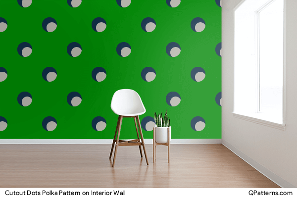 Cutout Dots Polka Pattern on interior-wall