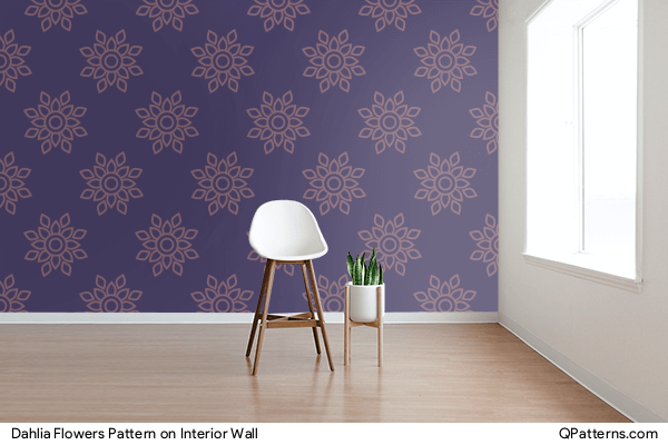 Dahlia Flowers Pattern on interior-wall