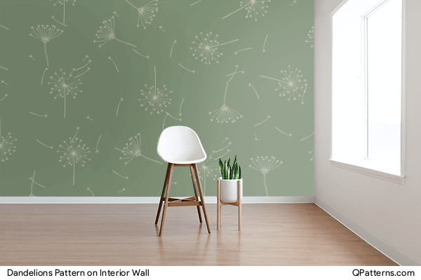 Dandelions Pattern on interior-wall