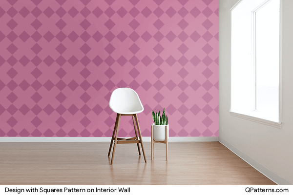 Design with Squares Pattern on interior-wall