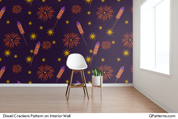Diwali Crackers Pattern on interior-wall