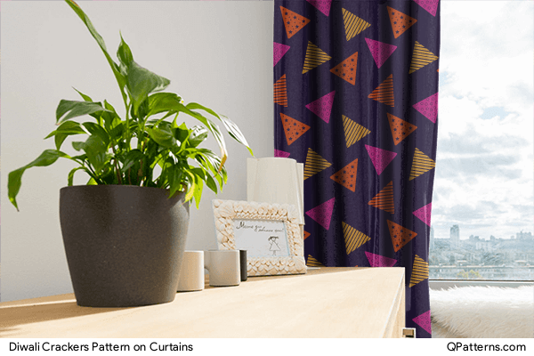Diwali Crackers Pattern on curtains