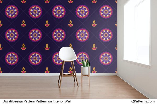 Diwali Design Pattern Pattern on interior-wall